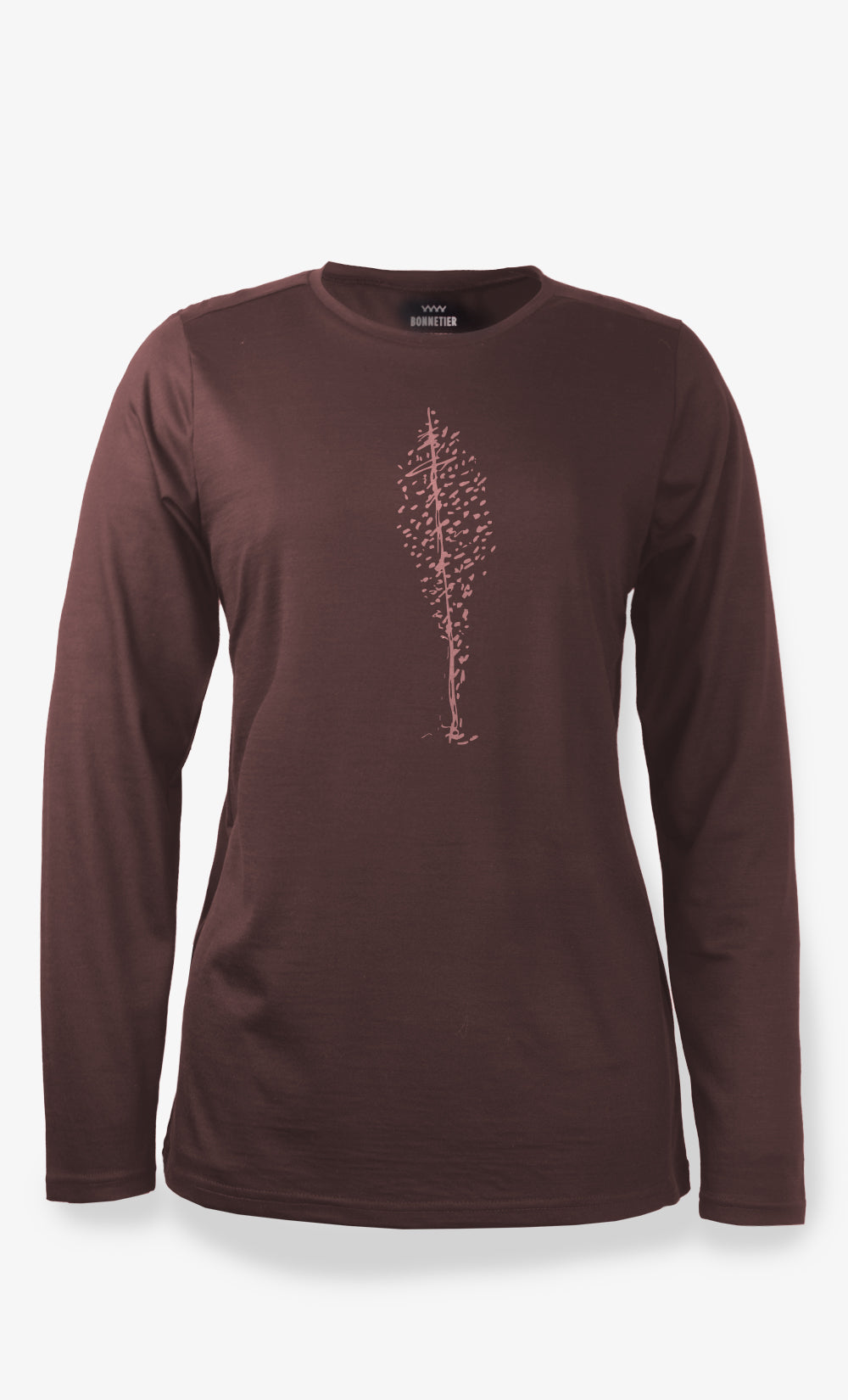 Women's Techpro Merino Wool Long-Sleeved Top Bordeaux - Leaf Tree